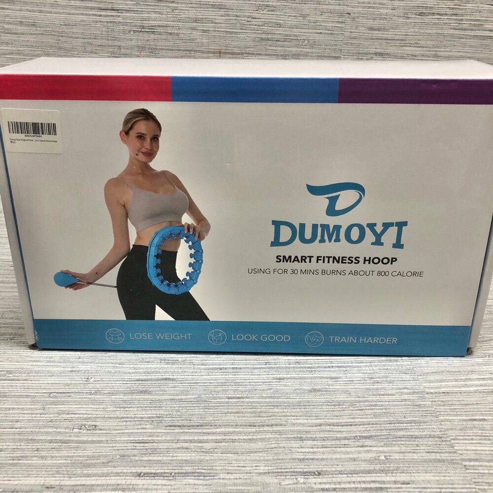 Weighted Fitness hula Hoop for Adults Weight Loss 2 in 1 Adomen Fitness blue